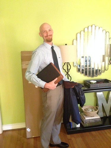 The big man all ready for his first day of work.
